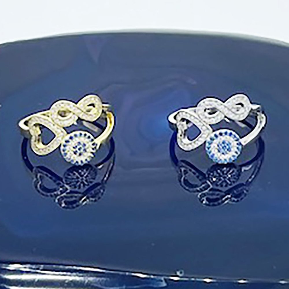 Evil Eye Infinity Heart Ring (925)
